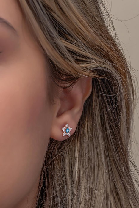 Heliophilia Silver Pendientes de Plata de Ley 925 con Oro Rosa y Circón Turquesa Heliophilia Silver Pendientes de Plata de Ley 925 con Oro Rosa y Circón Turquesa